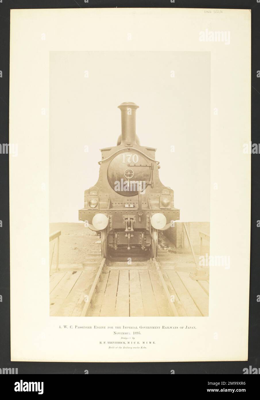 4 WC passenger engine by Richard Francis Trevithick. Front view. Stock Photo
