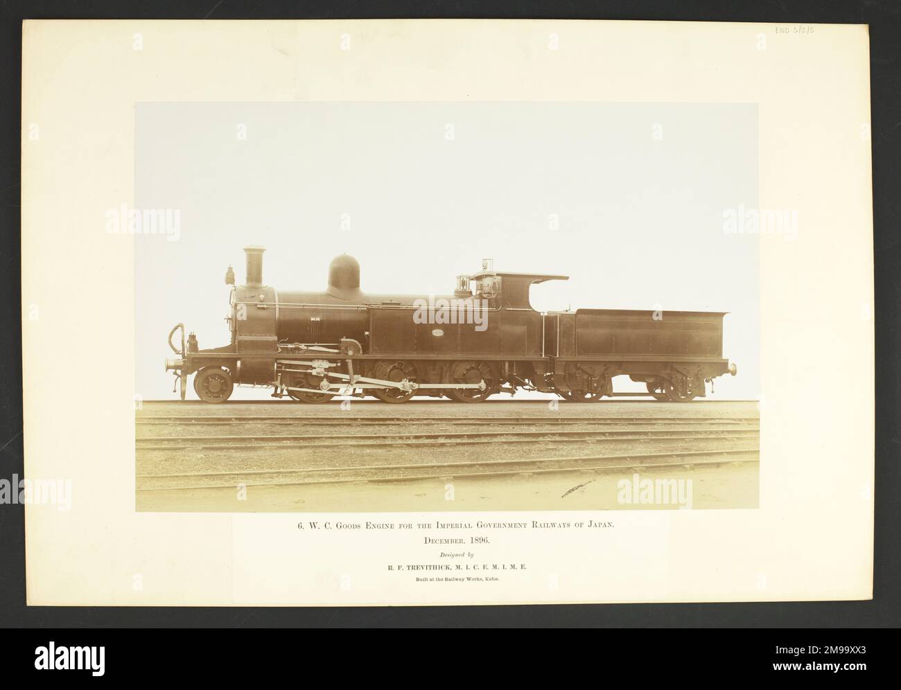 6 WC goods engine by Richard Francis Trevithick. Side view. Stock Photo
