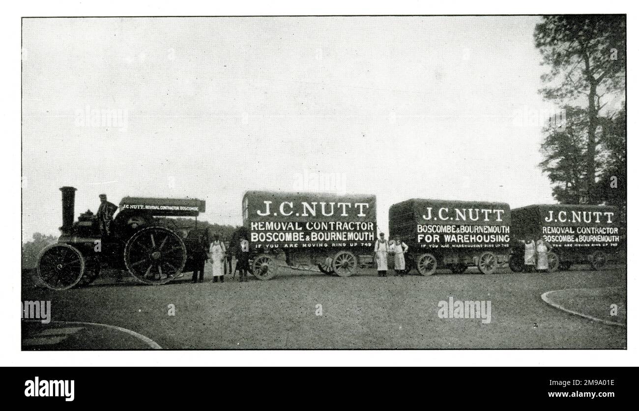 Traction Engine of JC Nutt Removals, Boscombe and Bournemouth. Stock Photo