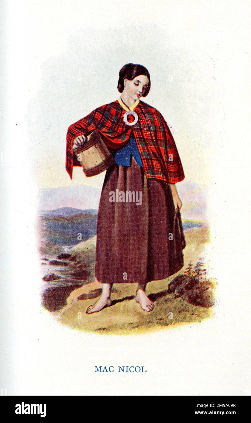 Mac Nicol, Traditional Costume Scottish Highland Clans - The Highland Clans of Scotland Vol. 2 1923 Stock Photo