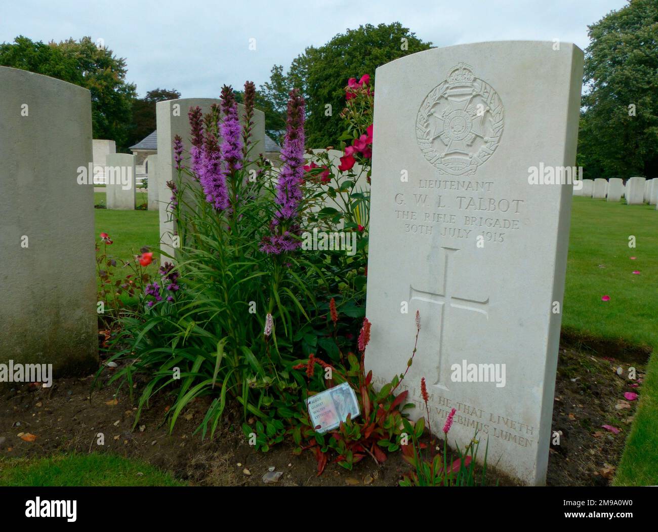 Solitary' Headstone of Lt Gilbert Talbot, Sanctuary Wood CWGC Stock