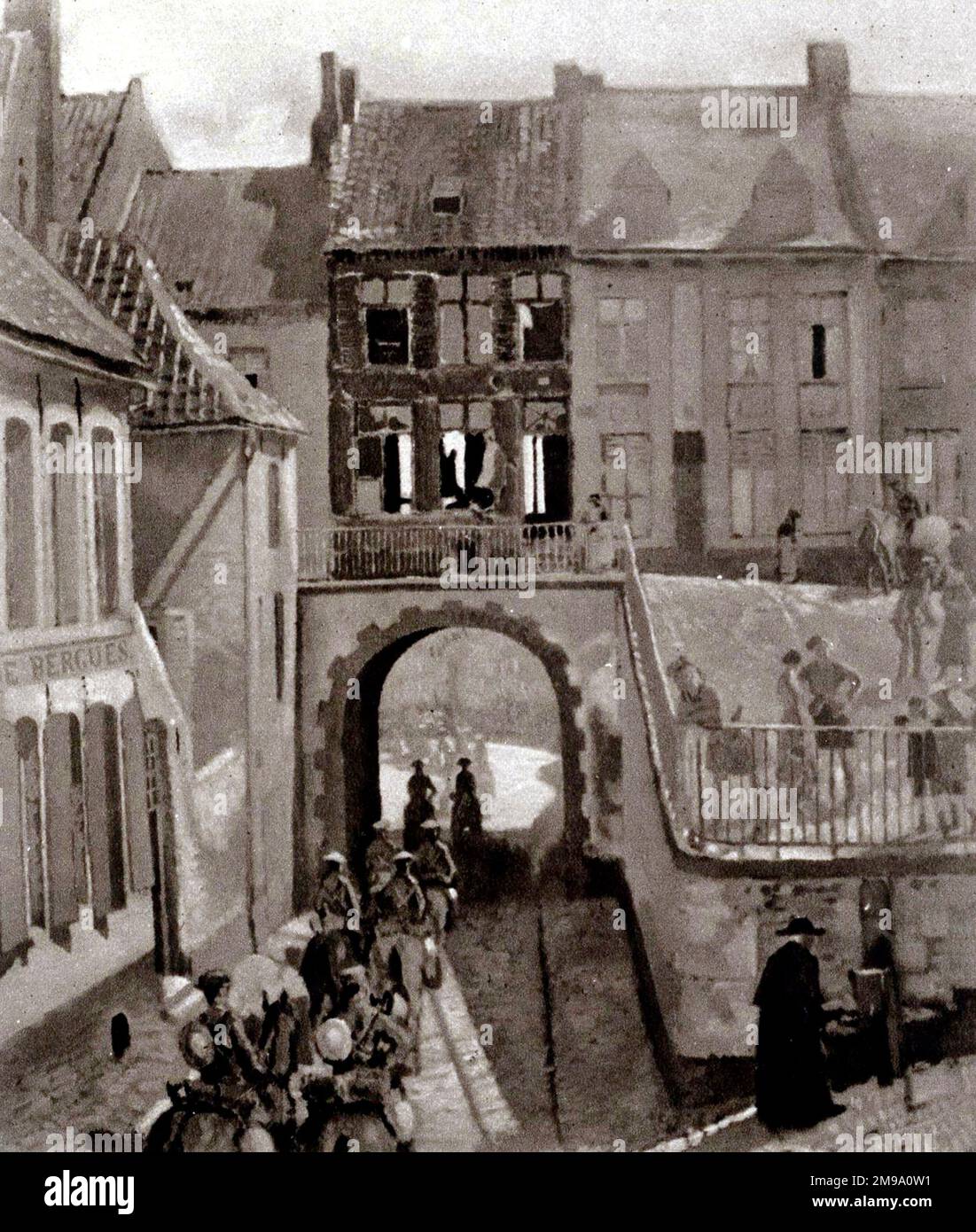 Household Bde Passing to the Ypres Salient' by Sir William Orpen Stock Photo