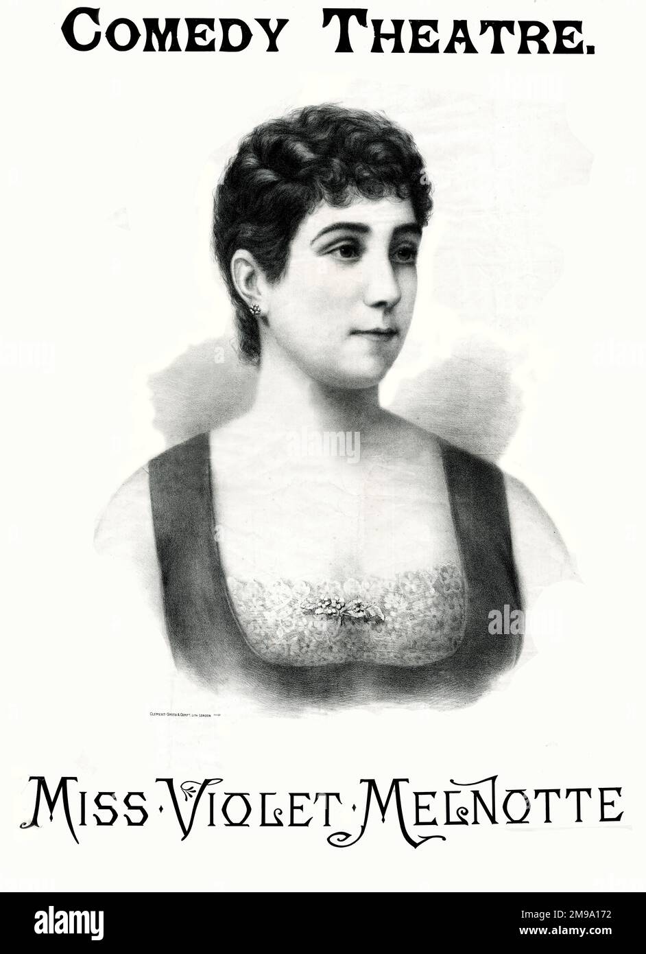 Violet Melnotte, Comedy Theatre Poster circa 1885 Stock Photo