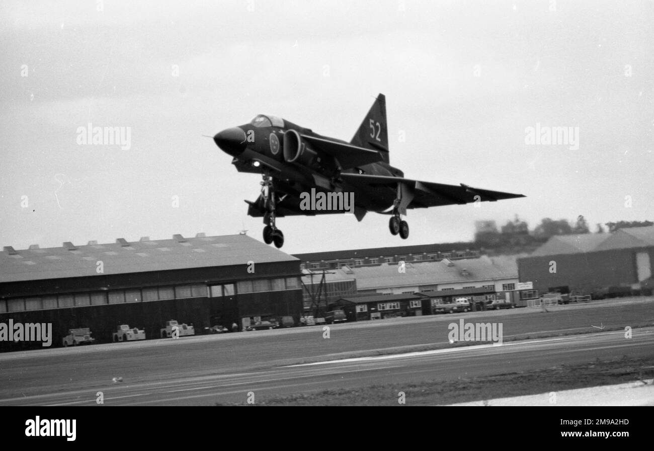 SAAB JA-37 Viggen 52 at Farnborough 1976 Stock Photo