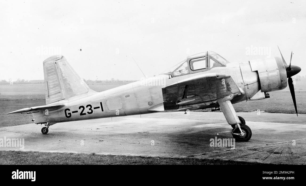 the Percival P.56 Mark 2 G-23-1 (later WG503), 3rd prototype of the Percival P.56 Provost and first Provost to be powered by an Alvis Leonides engine (hence the non-production engine cowling). From a reference photograph negative. Stock Photo