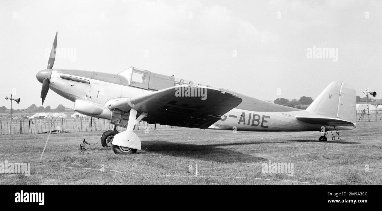 Fairey Fulmar G-AIBE at white Waltham, where it was maintained by the Fairey Aviation Company as a company hack. G-AIBE was the first production Fulmar which was retained by the manufacturer. Stock Photo