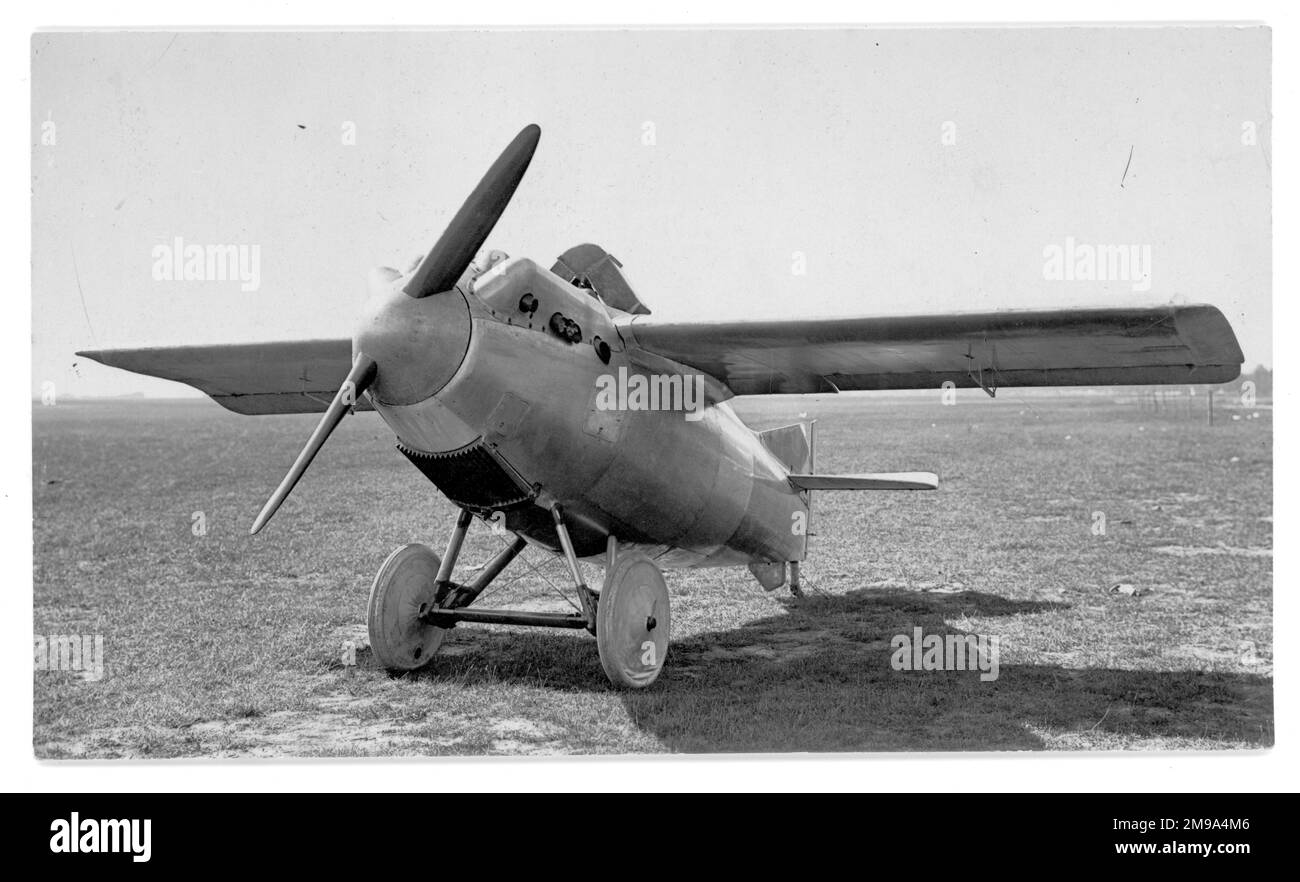 The sole Hanriot HD-22 racing monoplane, built for the 1921 Coupe Deutsch de la Meurthe air race, was withdrawn from the race at the last moment. Stock Photo