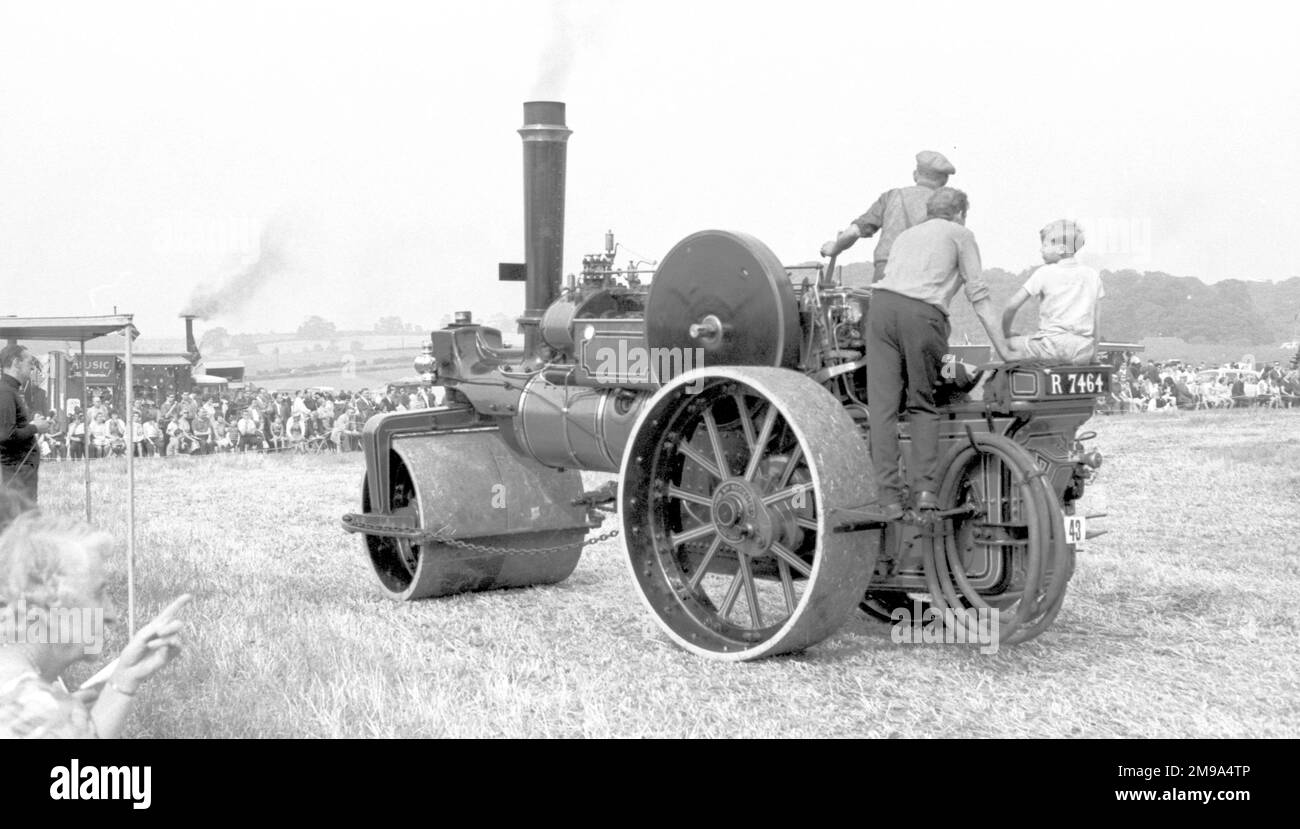 Aveling & Porter D class Road Roller, regn. R 7464, number 10059. Built in 1921 by Aveling & Porter at Rochester, powered by a 4 Nhp compound steam engine. Stock Photo
