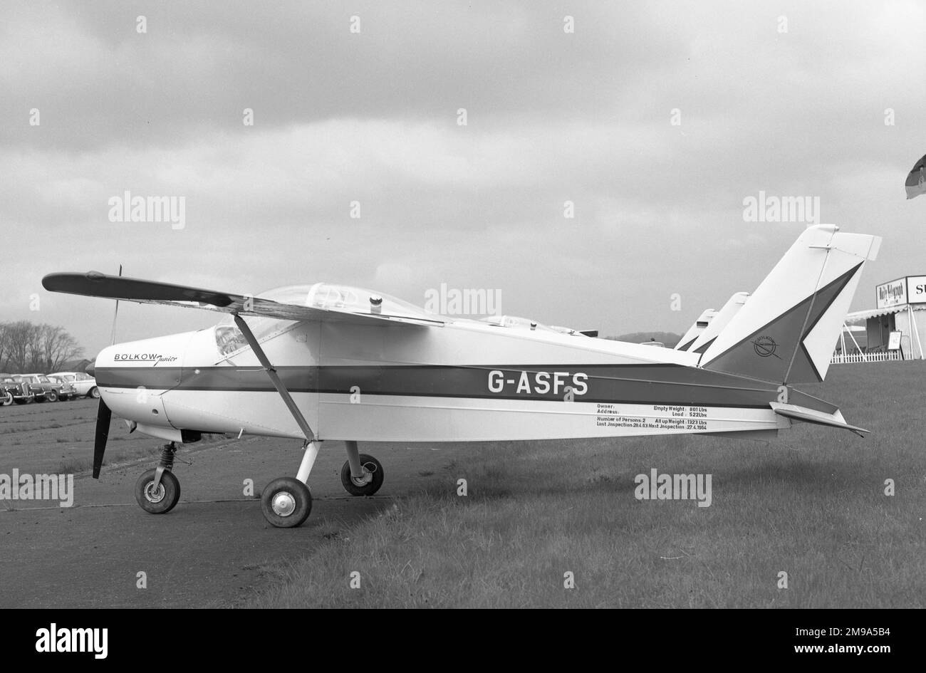 Bolkow Bo 208 Junior G-ASFS at the 1963 Biggin Hill Air Fair Stock Photo