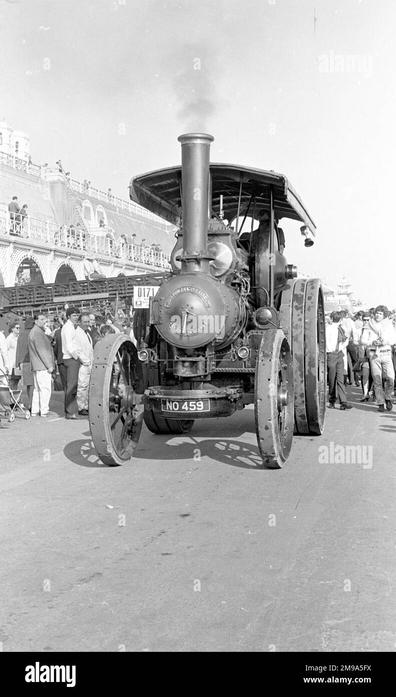 At the 1965 Brighton Steam Rally, on the promenade. Maker: John Fowler & Co. of Leeds, Type: Road Locomotive Number: 14754 Built: 1920 Registration: NO 459 Class: A9 Cylinders: Compound Nhp: 7 Name: Endeavour Stock Photo