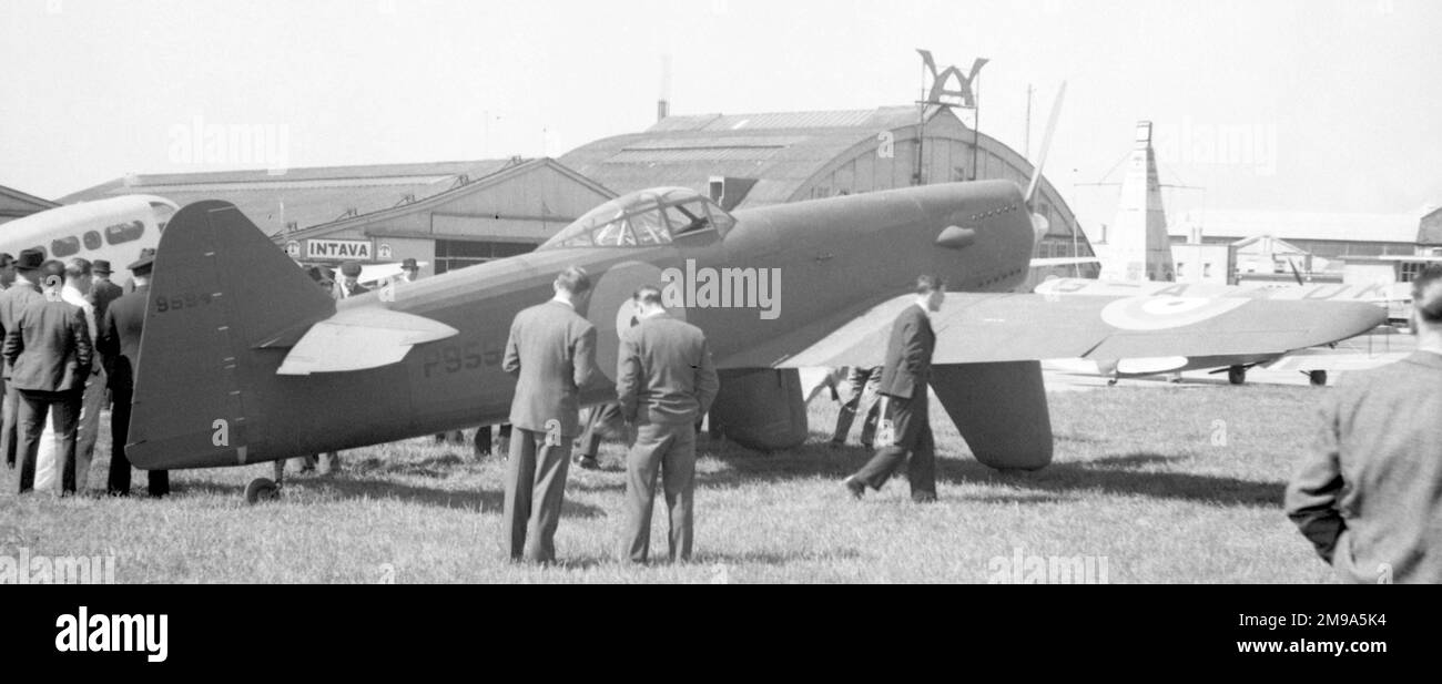 Martin-Baker MB.2 P9594(A.M. - A subscript suffix only used for a short time) at Heston. Stock Photo