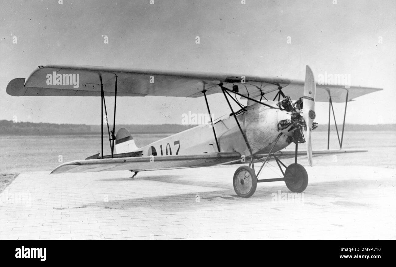 Netherlands Army Aviation Group (Luchtvaartafdeeling or LVA) - Fokker S.IV '107', powered by an Armstrong Siddeley Mongoose 5-cylinder radial engine. The S.IV could be powered by a variety of engines in the 75-97 kW (100-130 hp) range, including the 110 hp (82 kW) Siemens-Halske Sh 11, 110 hp (82 kW) Le Rhone 9J, 130 hp (97 kW) Bristol Lucifer, 130 hp (97 kW) Armstrong-Siddeley Mongoose, 110 hp (82 kW) Oberursel UR.II or the 130 hp (97 kW) Clerget 9B. Stock Photo