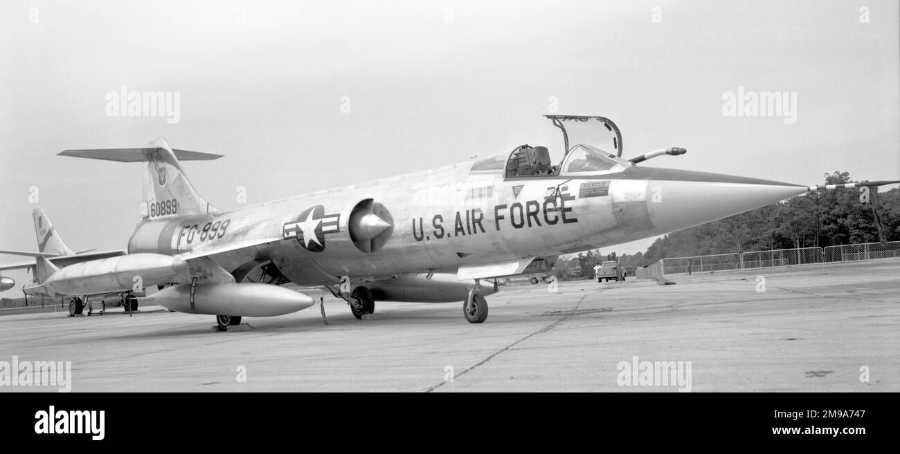 United States Air Force - Lockheed F-104C-5-LO Starfighter 56-0899 (msn 383-1187). Damaged on 11 August 1961 in a landing accident due to nozzle failure at George AFB. Stock Photo