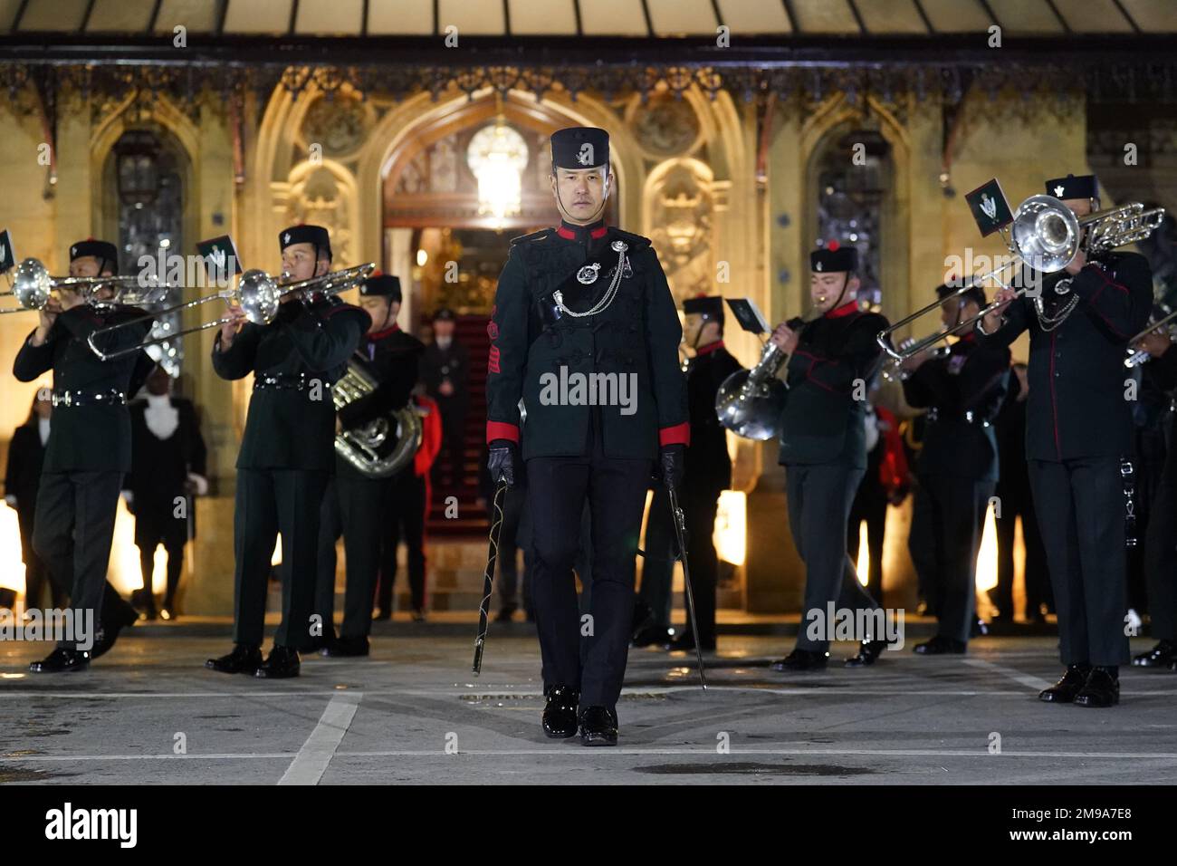 The Band of the Brigade of Gurkhas play a Beating Retreat in Speakers