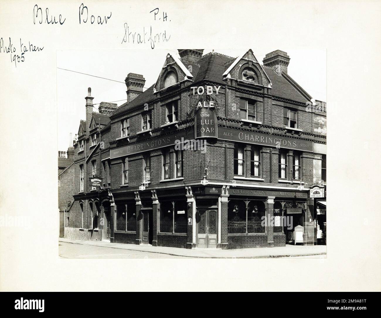 Photograph of Blue Boar PH, Stratford (Old), London. The main side of the print (shown here