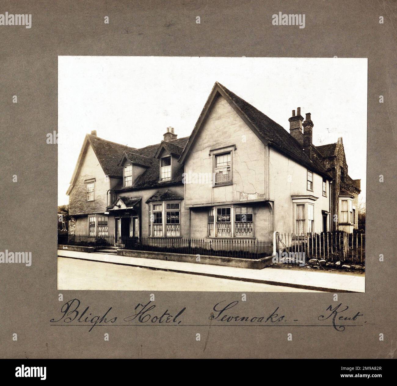 Photograph of Blighs Hotel  , Sevenoaks, Kent. The main side of the print (shown here) depicts: Right face on view of the pub.  The back of the print (available on request) details: Nothing for the Blighs Hotel, Sevenoaks, Kent TN13 1UP. As of July 2018 . Renamed Oak Tree and now Oak Tavern & Tap House with in house brewery Stock Photo