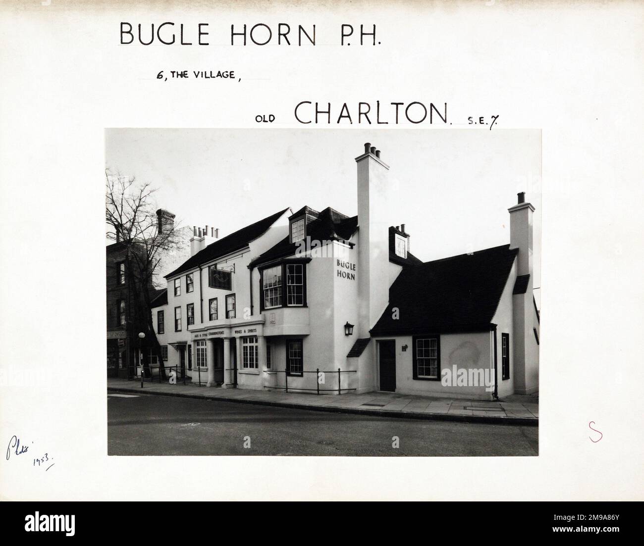 Photograph of Bugle Horn PH, Old Charlton, London. The main side of the