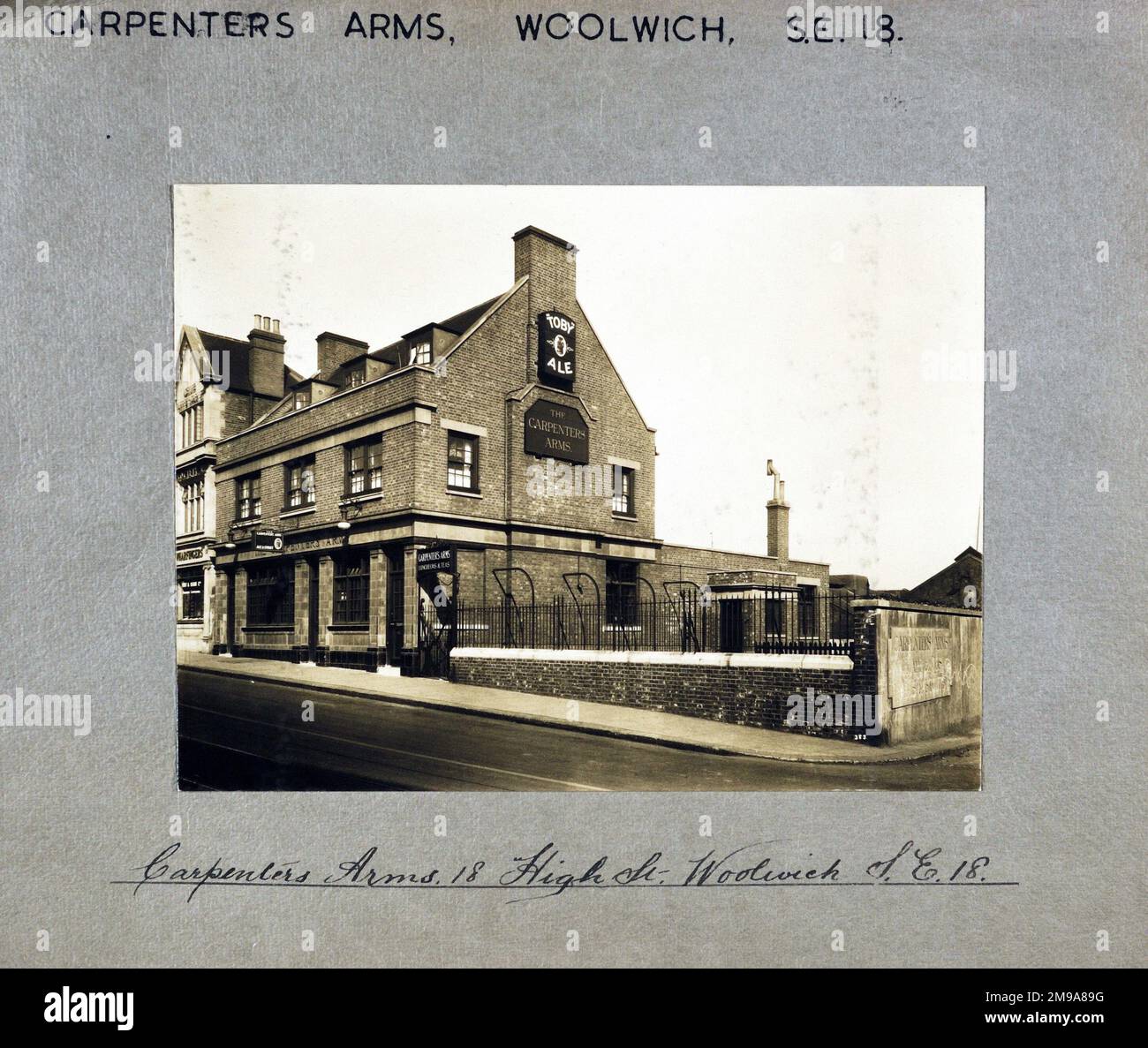 Photograph of Carpenters Arms, Woolwich, London. The main side of the