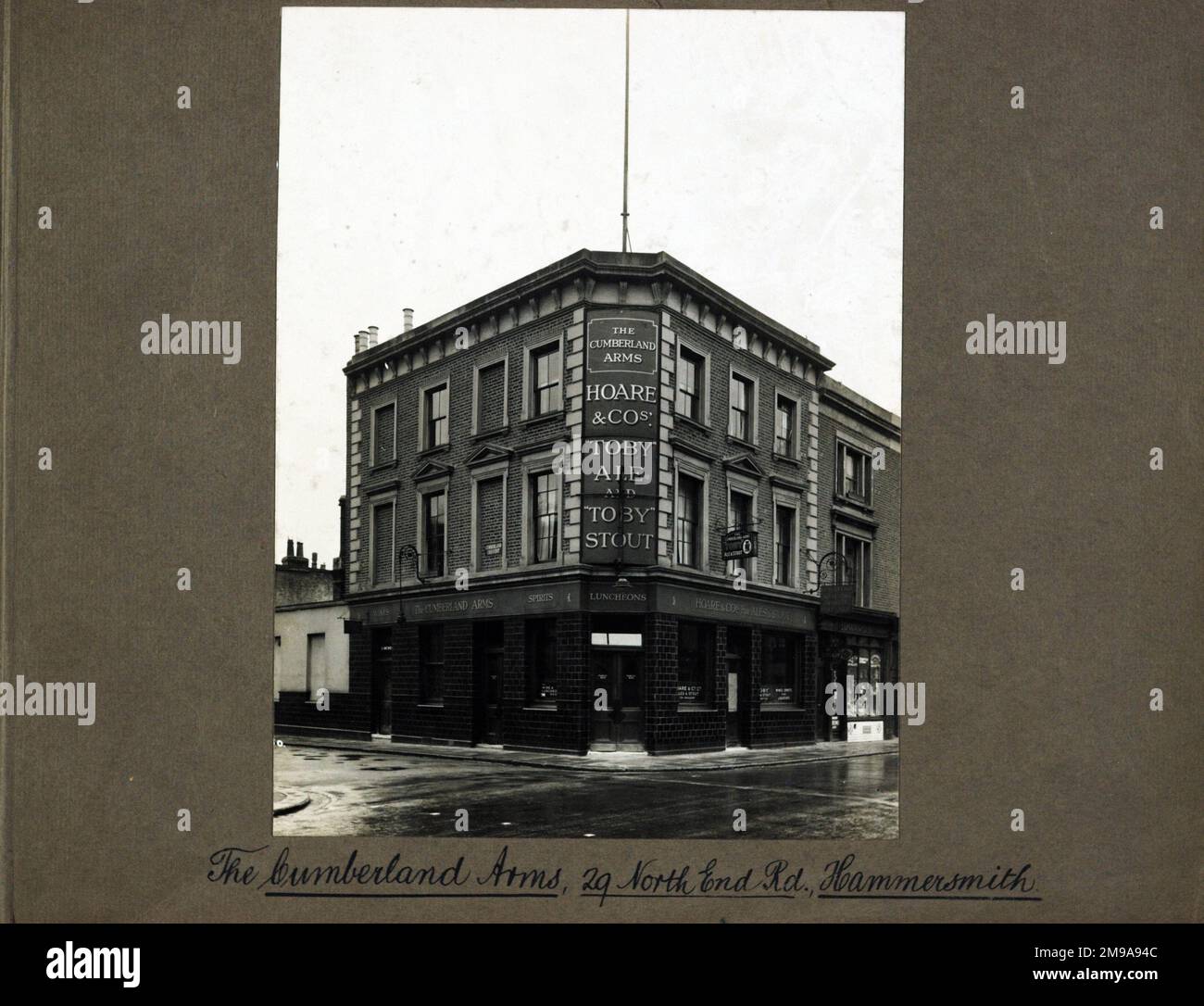 Photograph of Cumberland Arms, Hammersmith, London. The main side of