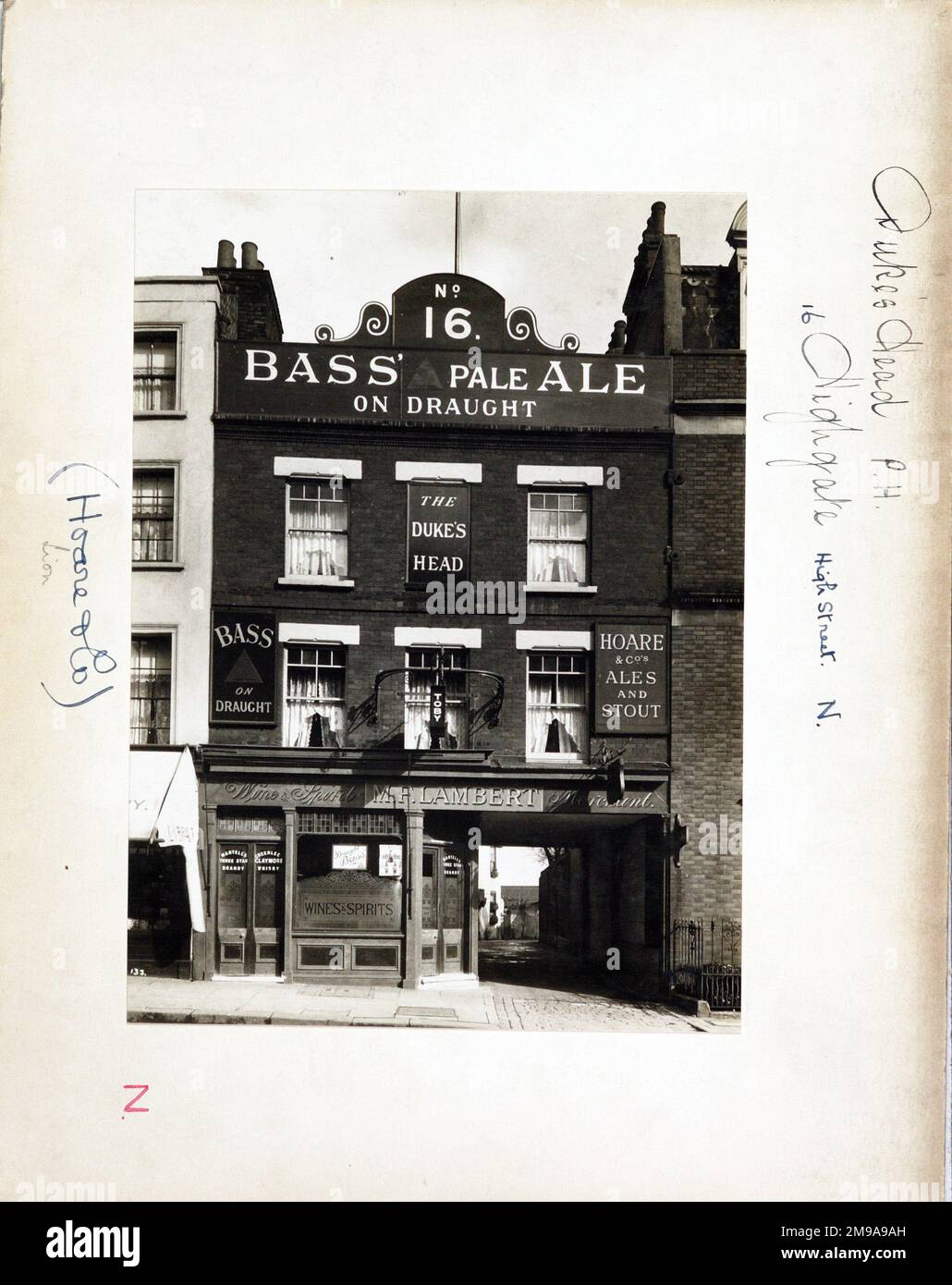 Photograph of Dukes Head PH, Highgate, London. The main side of the