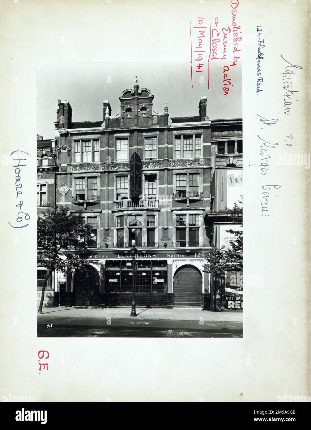 Photograph of Equestrian PH, Southwark, London. The main side of the