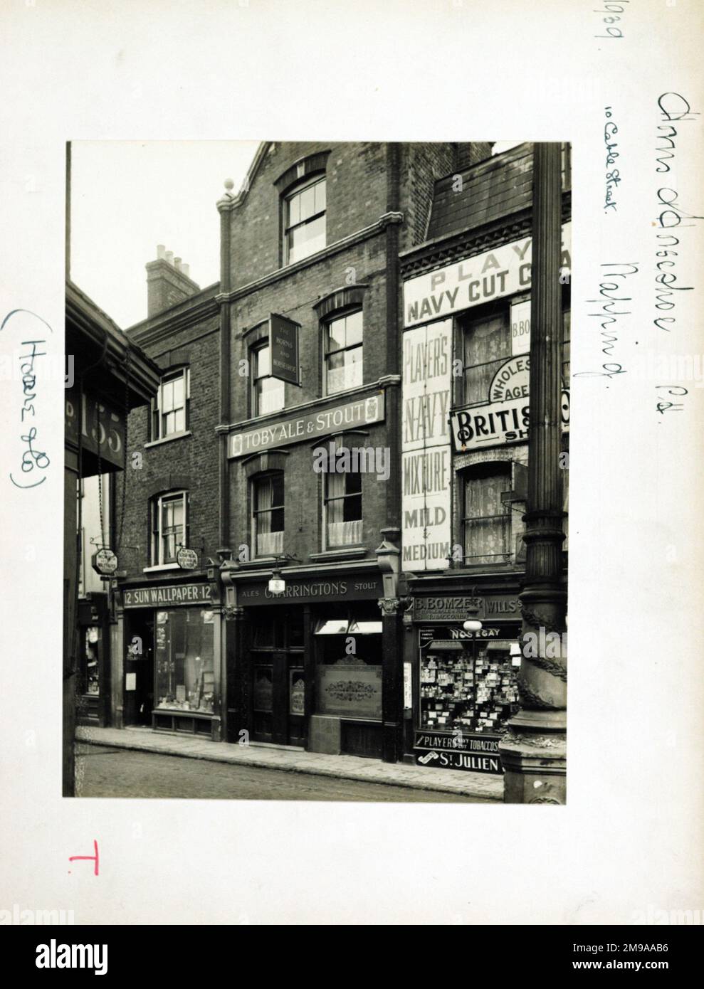 Photograph of Horns & Horseshoe PH, Wapping, London. The main side of