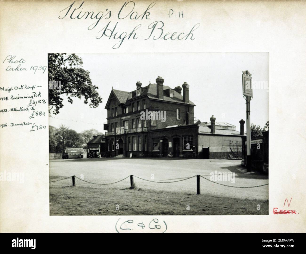 Photograph of Kings Oak PH, High Beech, Essex. The main side of the
