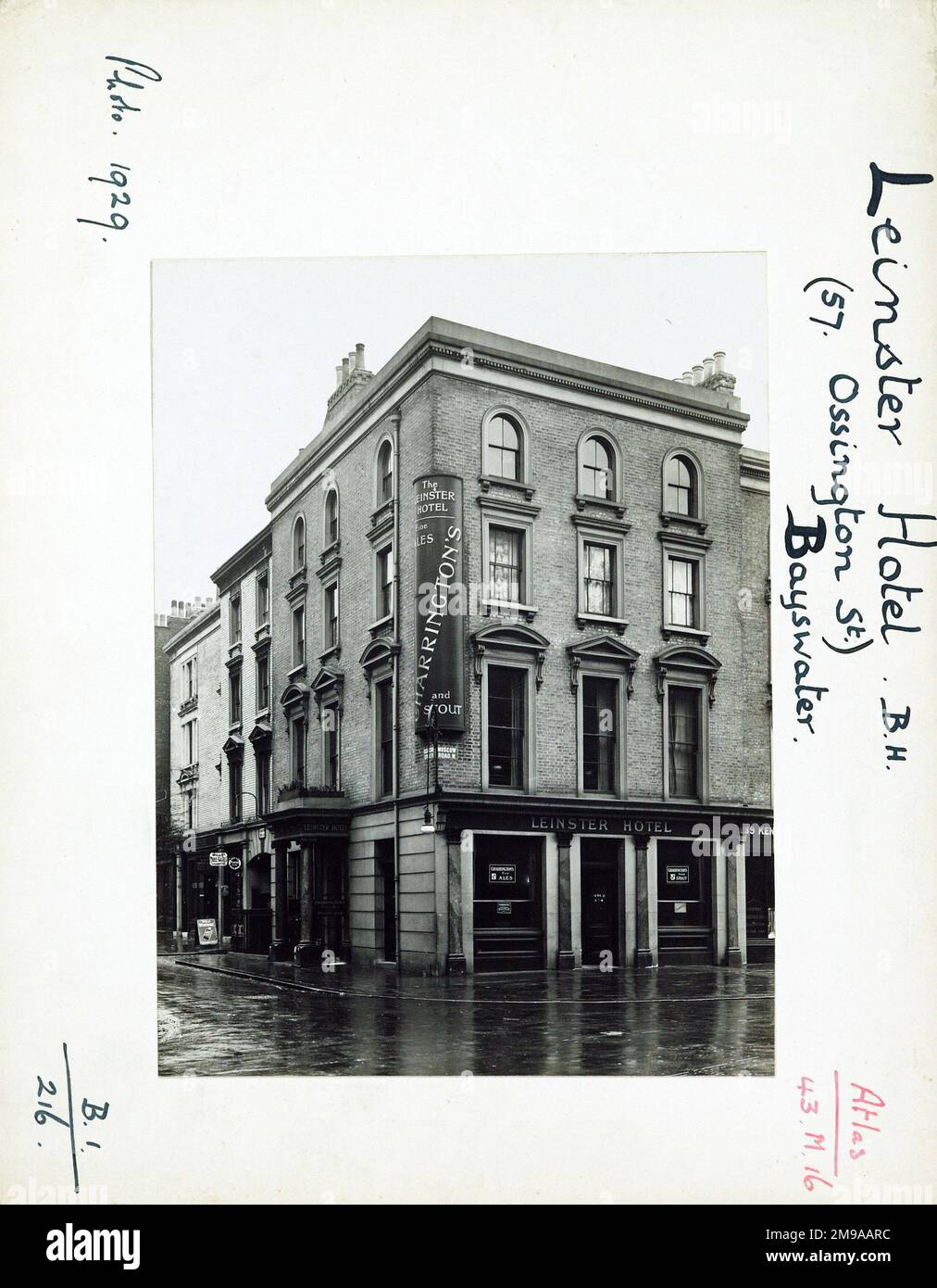 Photograph of Leinster Hotel, Bayswater, London. The main side of the