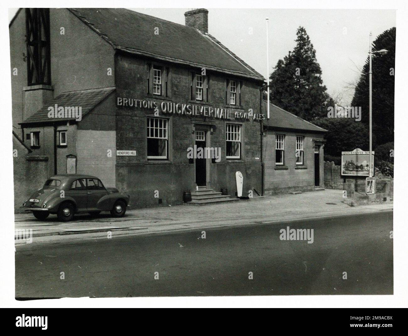 Photograph of Quicksilver Inn, Yeovil, Somerset. The main side of the print (shown here) depicts: Left Face on view of the pub.  The back of the print (available on request) details: Publican ID for the Quicksilver Inn, Yeovil, Somerset BA20 2RG. As of July 2018 . Renamed Quicksilver Mail . individually owned Stock Photo