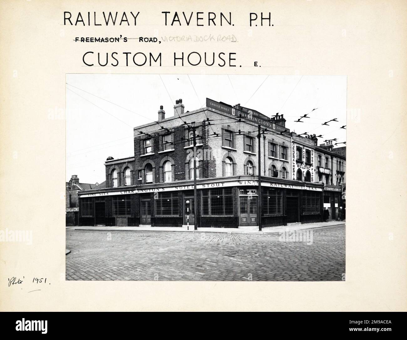 Photograph of Railway Tavern , Custom House, London. The main side of the print (shown here