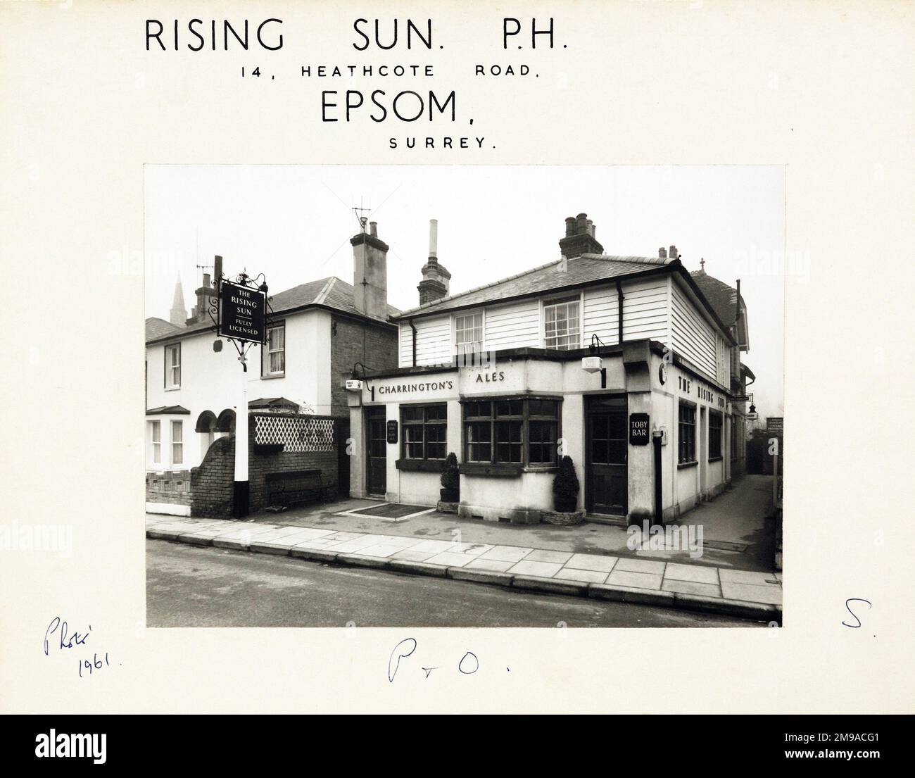Photograph of Rising Sun PH, Epsom, Surrey. The main side of the print