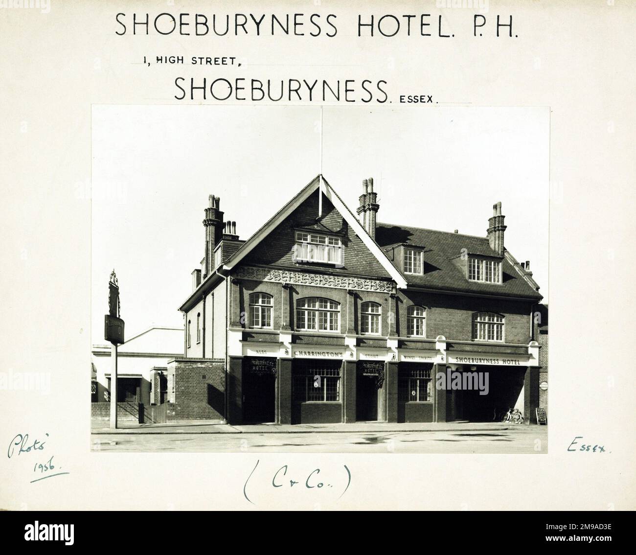 Photograph of Shoeburyness Hotel, Shoeburyness, Essex. The main side of the print (shown here