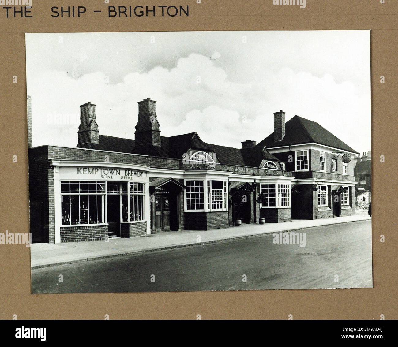 Photograph of Ship PH, Brighton, Sussex. The main side of the print (shown here) depicts: Left Face on view of the pub.  The back of the print (available on request) details: Nothing for the Ship, Brighton, Sussex BN1 1NR. As of July 2018 . Owner . The Cairn Collection . was being used as the chaplaincy of the University of Brighton's Moulsecoomb campus . future now uncertain Stock Photo