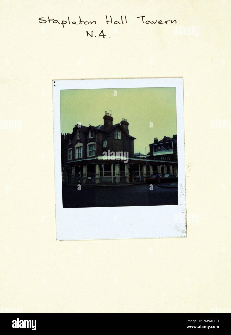 Photograph of Stapleton Hall PH, Haringey, London. The main side of the print (shown here) depicts: Small photo taken corner on.  The back of the print (available on request) details: Nothing for the Stapleton Hall, Haringey, London N4 4AU. As of July 2018 . Renamed Stapleton Tavern . Greene King Stock Photo