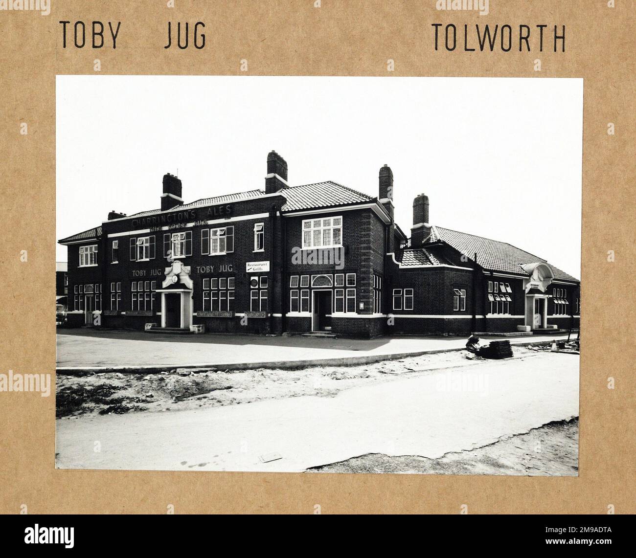 Photograph of Toby Jug PH, Tolworth, Greater London. The main side of the  print (shown here) depicts: Right face on view of the pub. The back of the  print (available on request)
