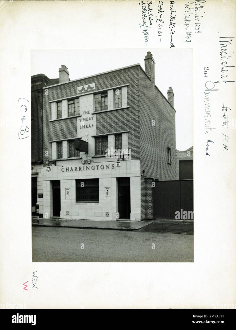 Photograph of Wheatsheaf PH, Hammersmith, London. The main side of the
