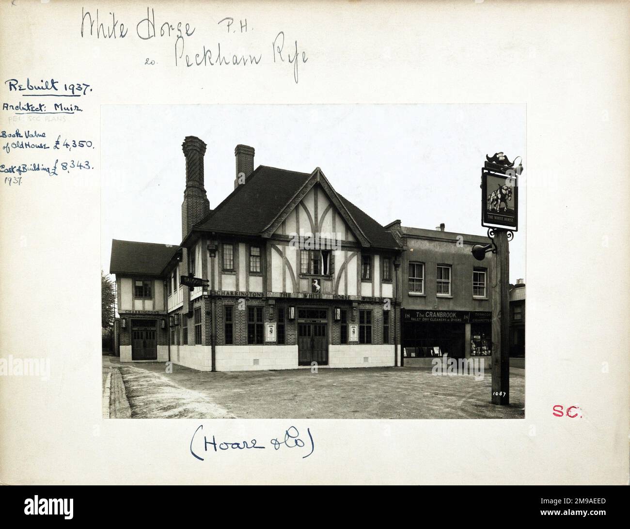 Photograph of White Horse PH, Peckham, London. The main side of the