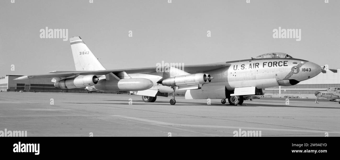 United States Air Force - Lockheed-Marietta (Boeing) B-47E-55-LM Stratojet 53-1843 of the 307th Bombardment Wing, at Chicago O'Hare Airport. Lockheed-Marietta licence  built. Stock Photo