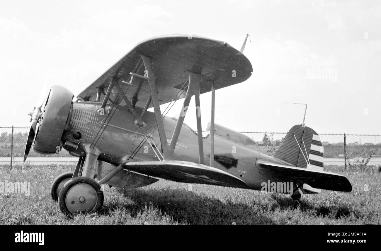 Boeing P-12J 32-42 (msn 1538, Model 234)  built as a P-12E, 32-42 was converted to P-12J, by fitting a Pratt & Whitney SR-1340H supercharged engine and a special bomb sight. The engine was changed once more and re-designated YP-12K after being fitted with a fuel injected SR-1340E engine. After the trials the seven YP-12Ks, including 32-42, reverted to P-12E standard by June 1938. 32-42 crashed on approach to Roswell Airport, NM on 16 September 1938. Stock Photo