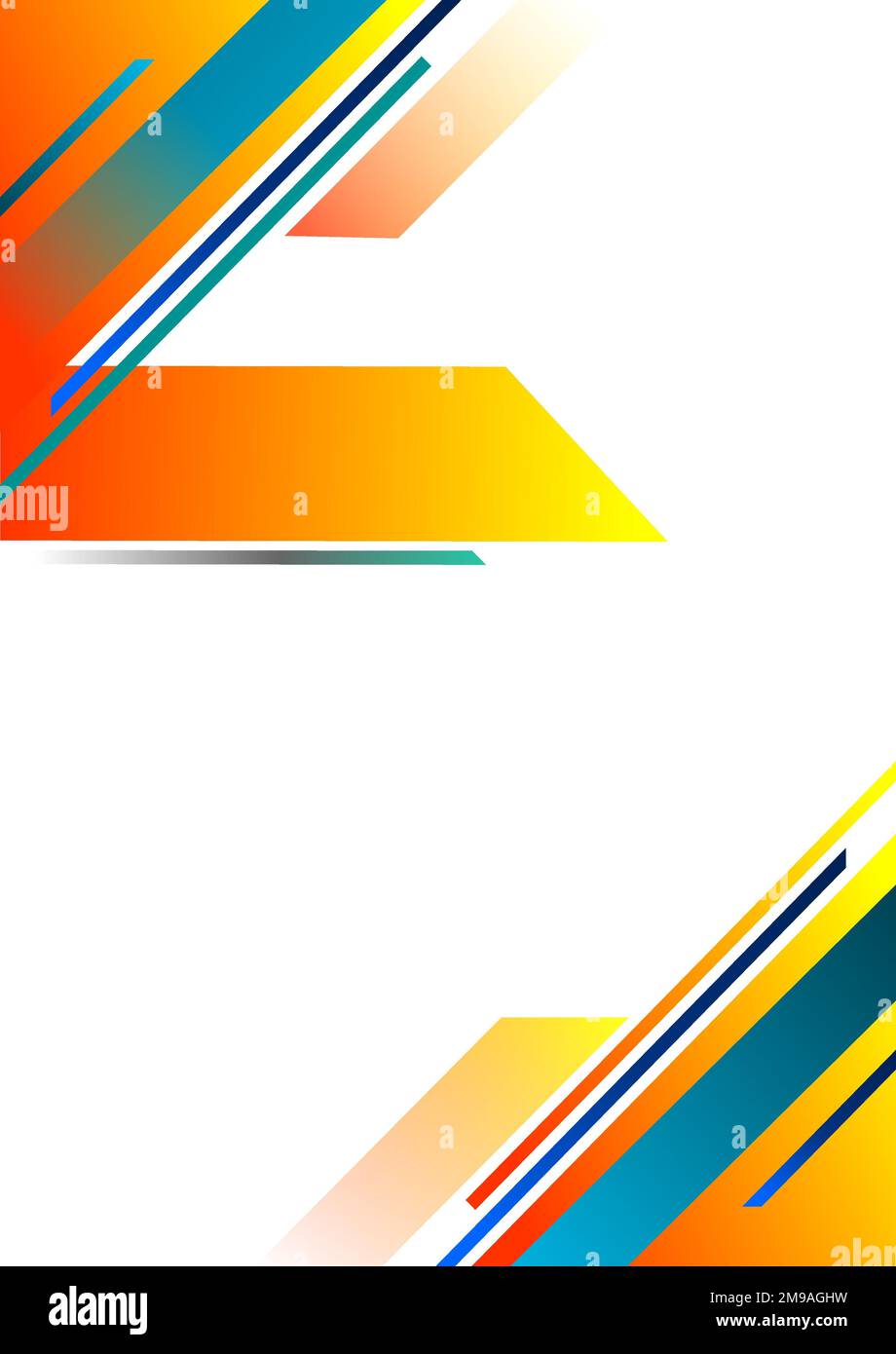 A white background with orange and blue lines on the edges Stock Photo ...