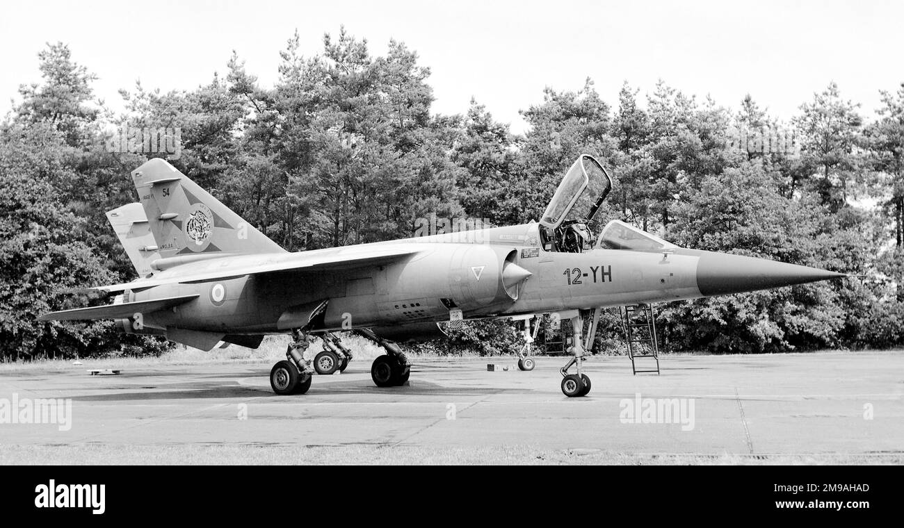 Armee de l'Air - Dassault-Breguet Mirage F.1C 12-YH (msn 54) of Escadron de Chasse 1/12 'Cambresis', at Kleine Brogel Air Base, Belgian Air Force, on 23 June 1978. Stock Photo