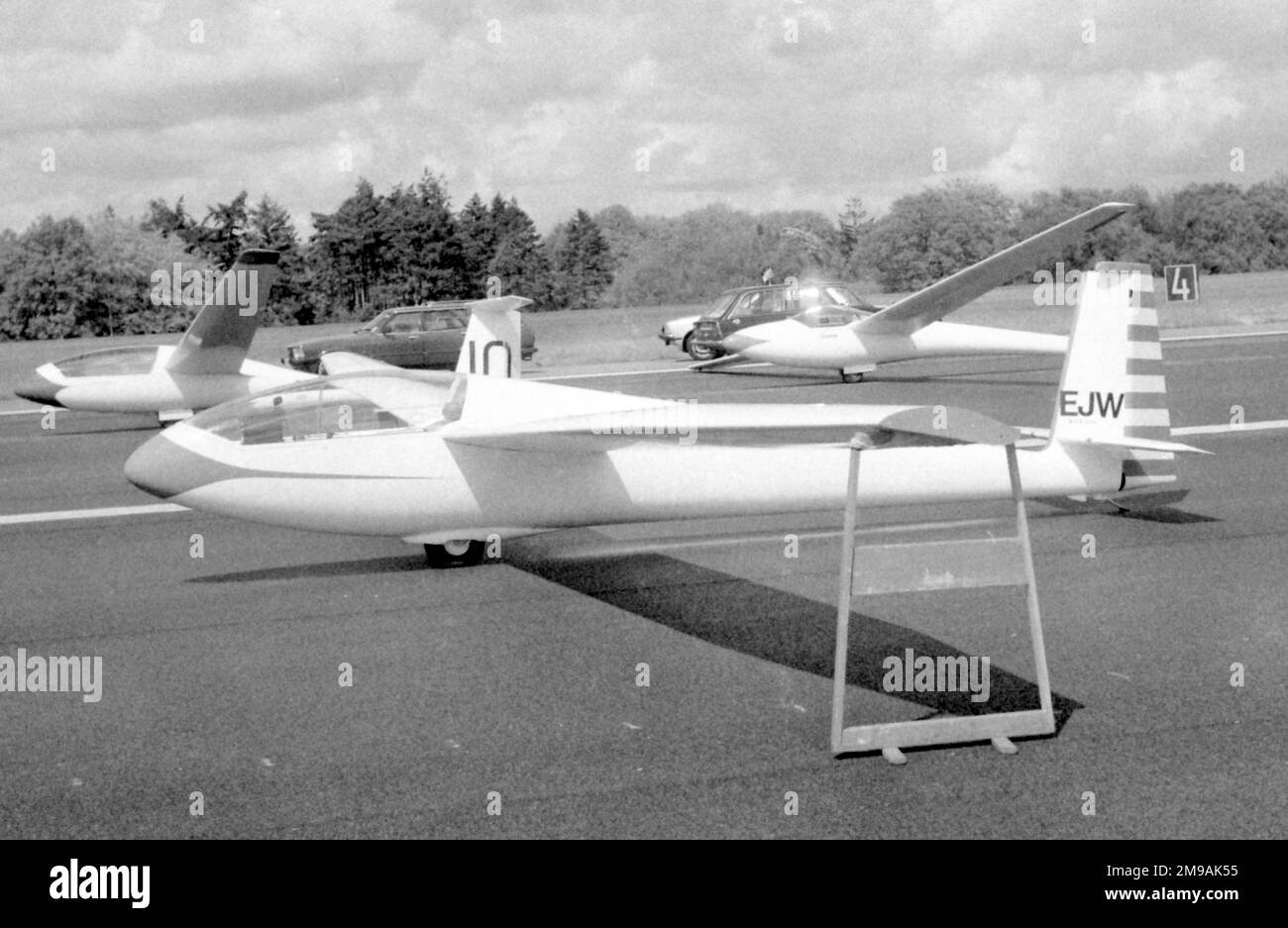 Issoire D7 Iris EJW, on the grid at a gliding competition at Lasham airfield, Alton, Hampshire. Stock Photo