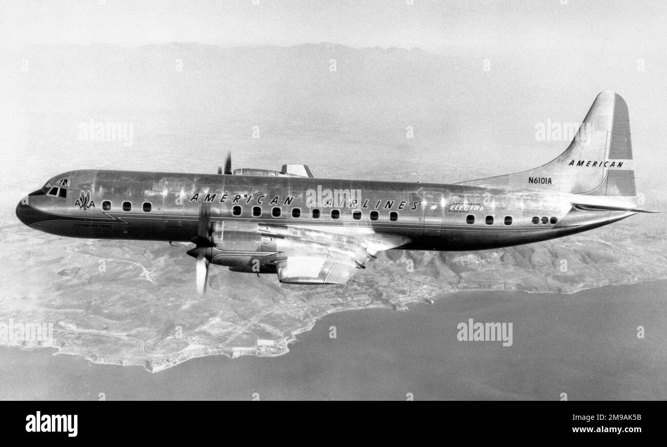 Lockheed L-188A Electra N6101A 'Flagship New York', of American Airines. Stock Photo