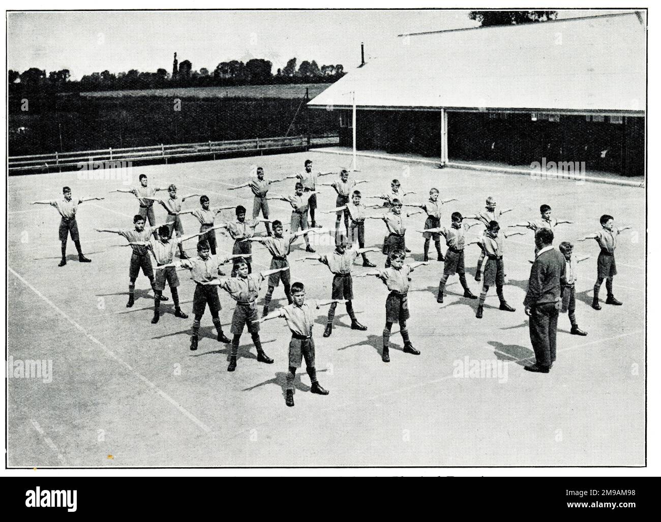 Physical Exercise at Fyfield Residential Open Air School, Essex Stock Photo