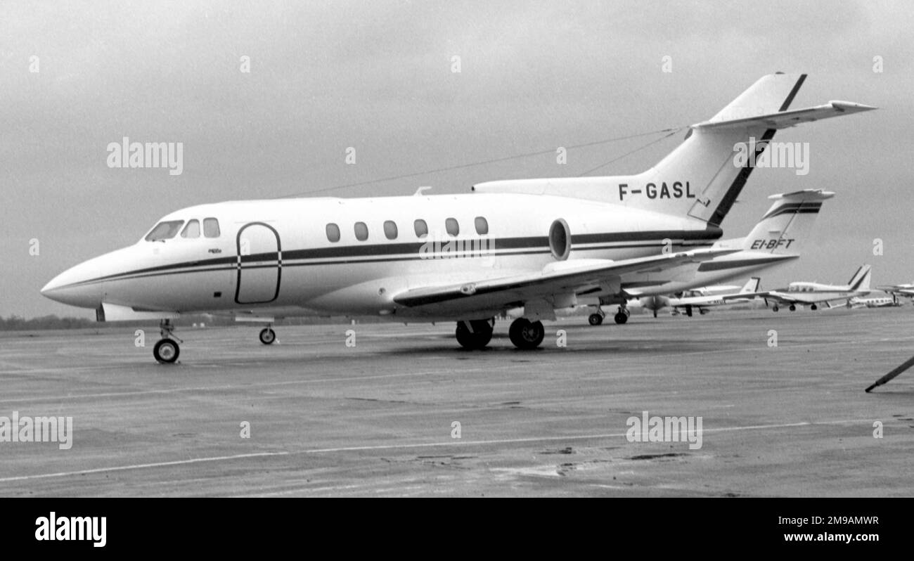 British Aerospace 700B F-GASL (msn 257022), of Societe Schlumberger, at Dublin Airport on 20 January 1979. Stock Photo