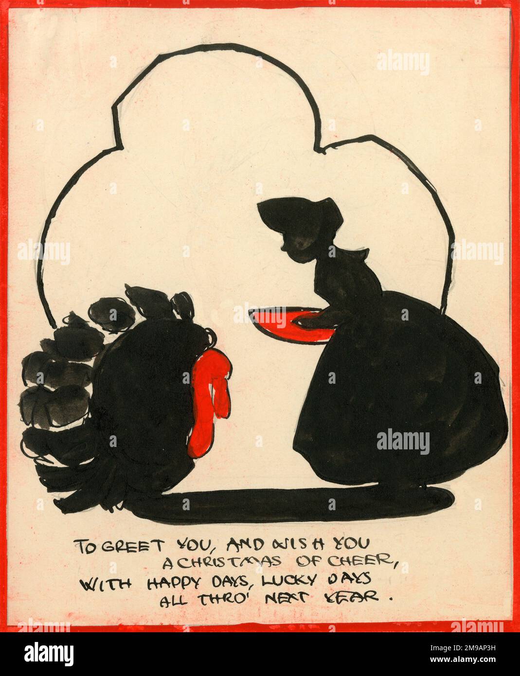 Original Artwork - Fattening the Christmas turkey. Stock Photo