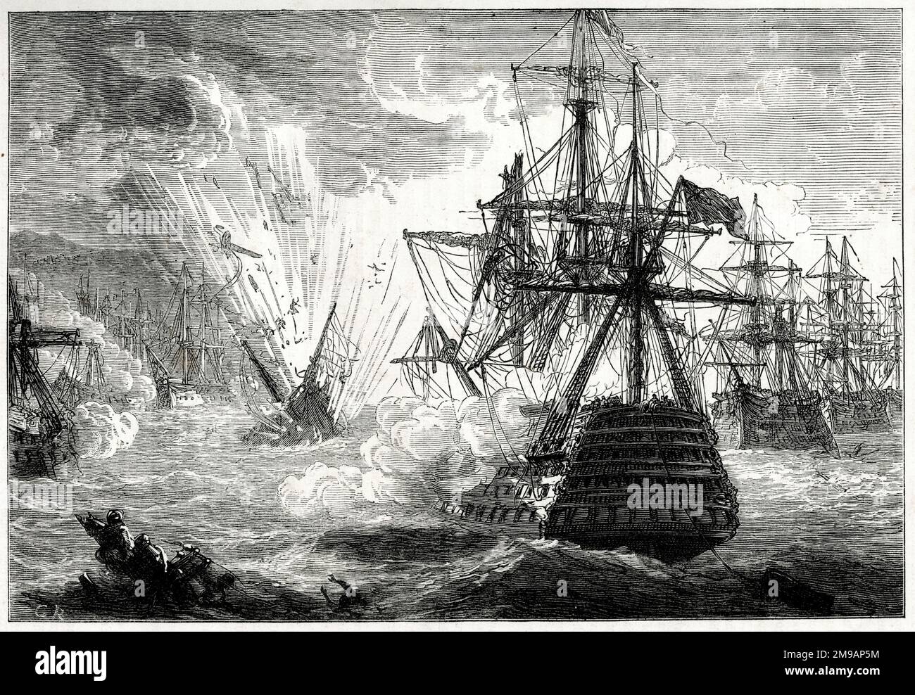 Battle of Navarino, Greek War of Independence, 20 October 1827, Navarino Bay (Pylos). Stock Photo