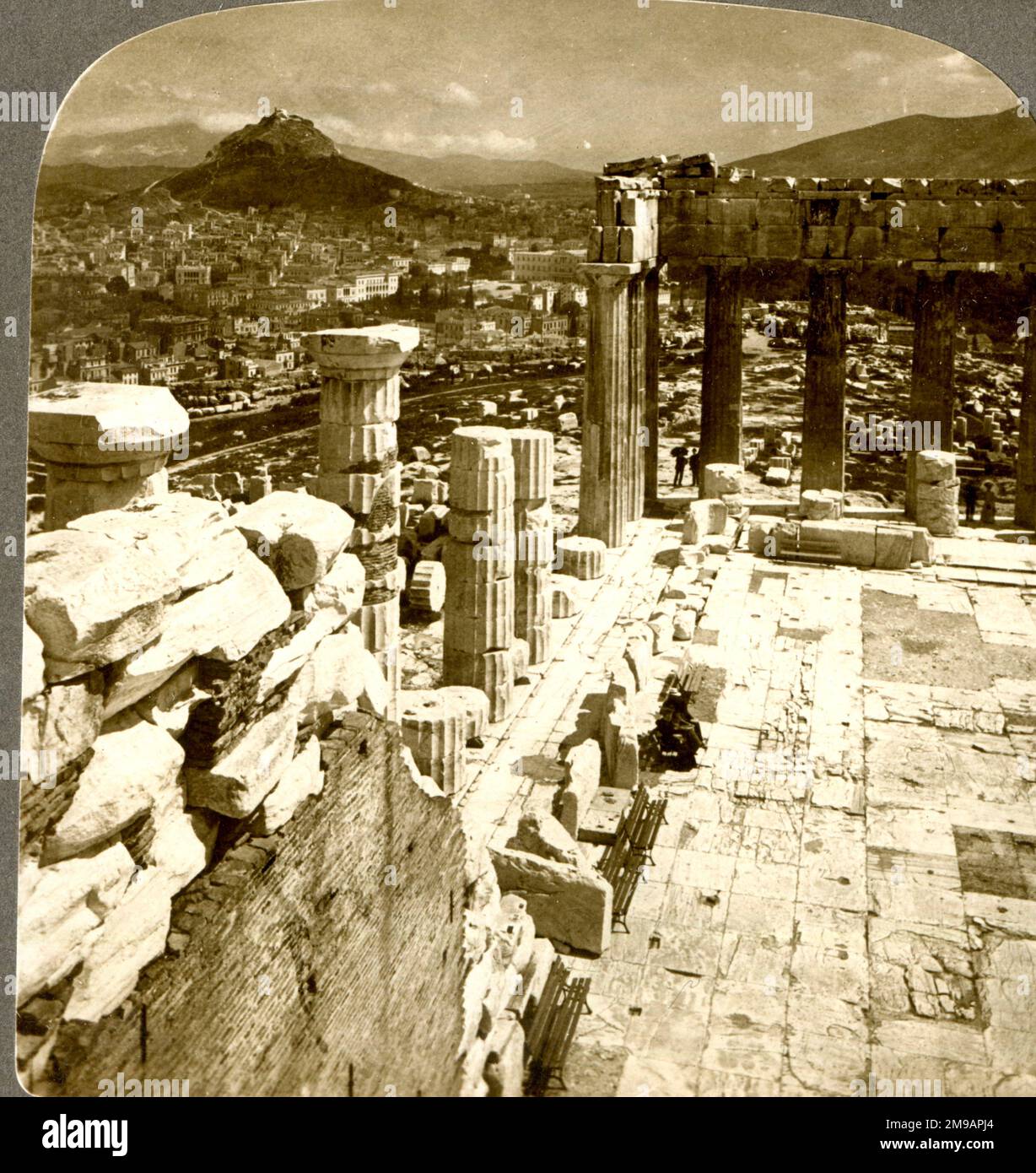 Looking from the Parthenon over Athens Stock Photo