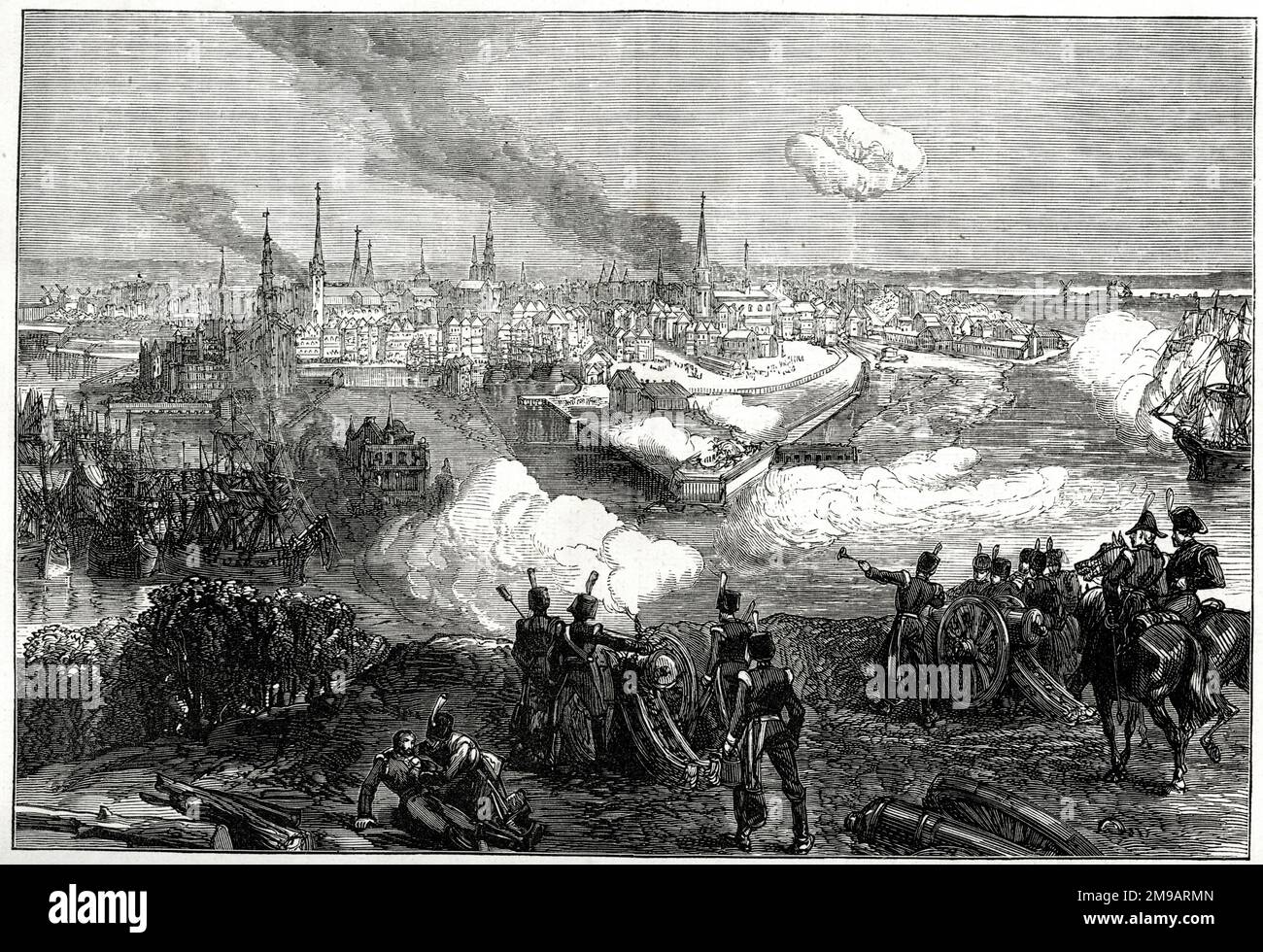 Bombardment of Copenhagen (Second Battle of Copenhagen), 15 August to 7 September 1807. Stock Photo