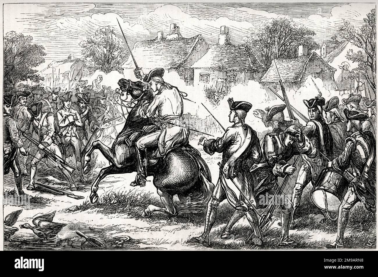 Major John Pitcairn entering Lexington in the early morning of 19 April